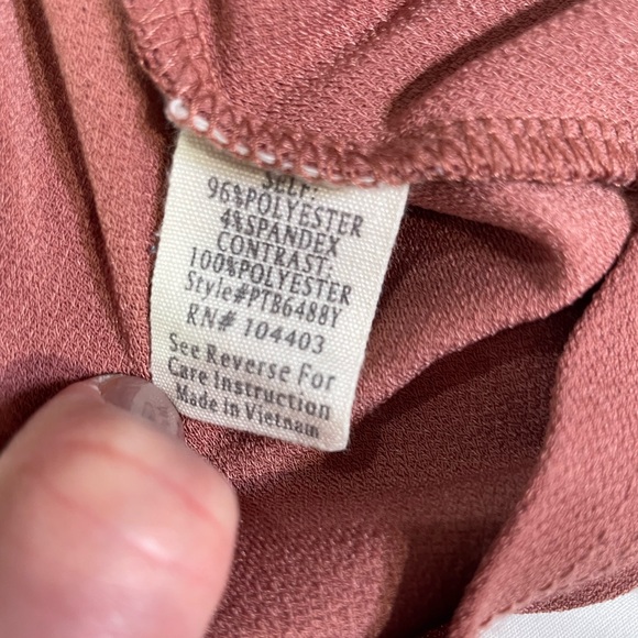 Dusty Rose lightweight sheer short puff sleeve with embroidered polka dots - Picture 8 of 8